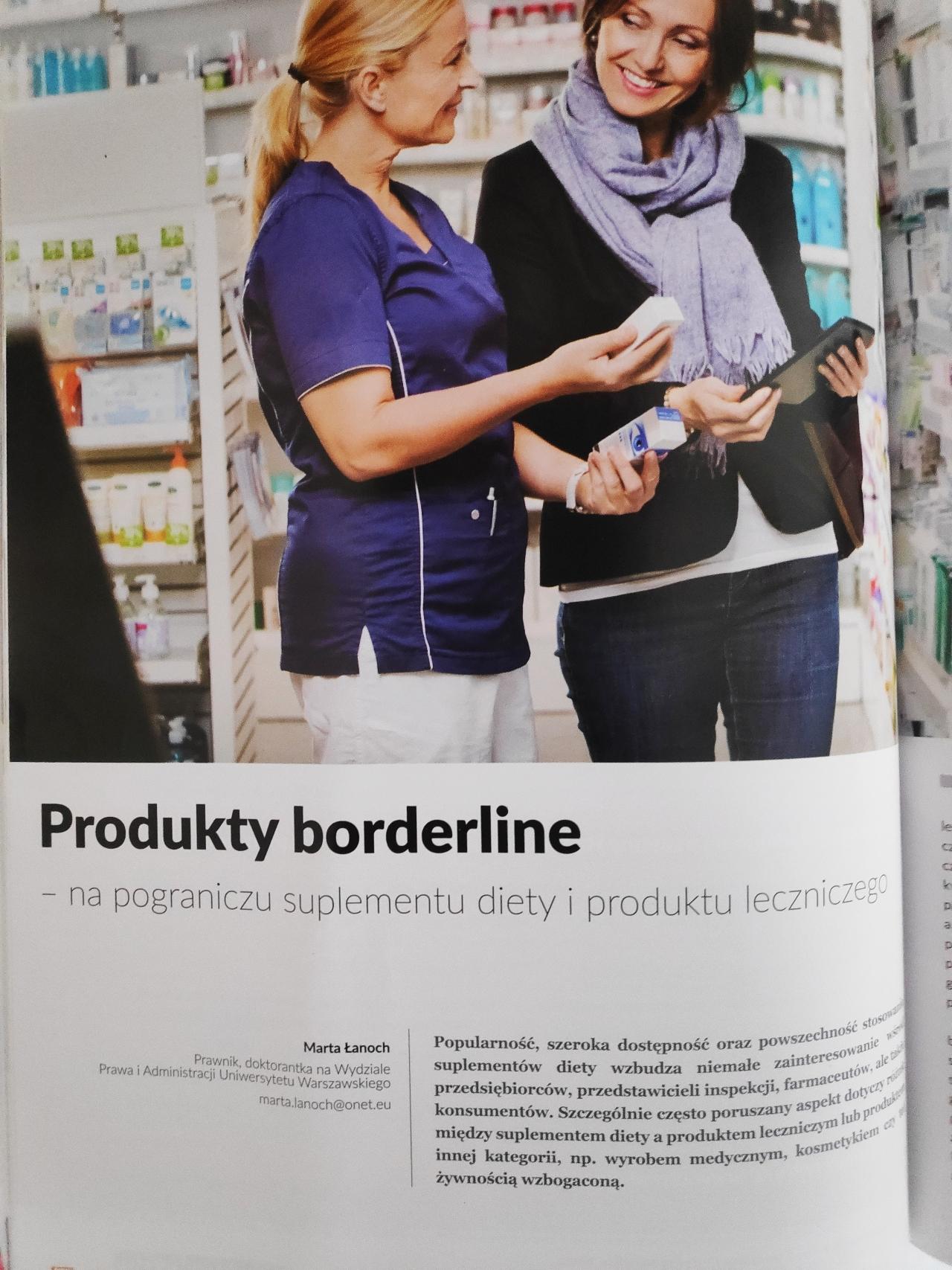 Borderline products – on the borderline between a food supplement and a medicinal product