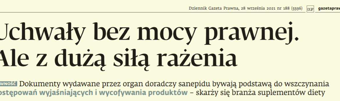 Komentarz do „Dziennik Gazeta Prawna”