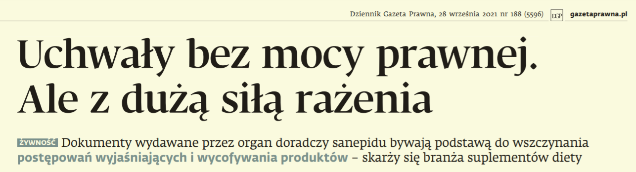Komentarz do „Dziennik Gazeta Prawna”