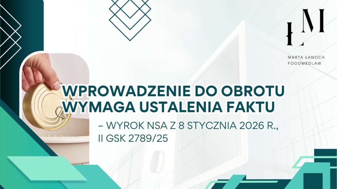 Wprowadzenie do obrotu wymaga ustalenia faktu – wyrok NSA z 8 stycznia 2026 r., II GSK 2789/25